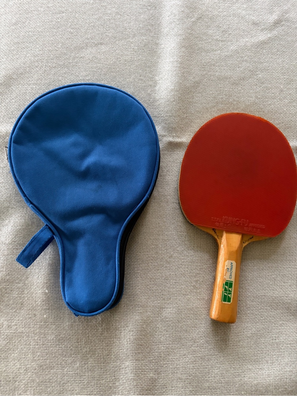 GKI Kung-Fu Table Tennis Paddle + Blue Case TTFI Approved (F157)